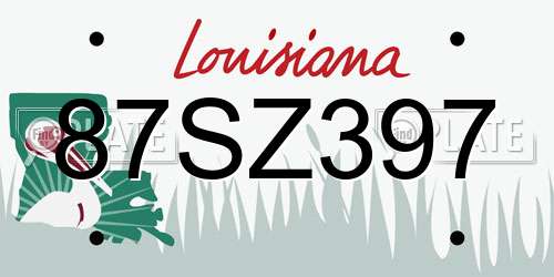 87SZ397 Louisiana License Plate