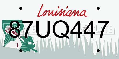 87UQ447 Louisiana License Plate