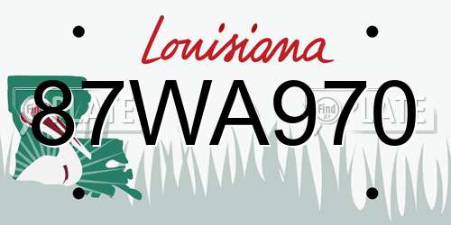 87WA970 Louisiana License Plate
