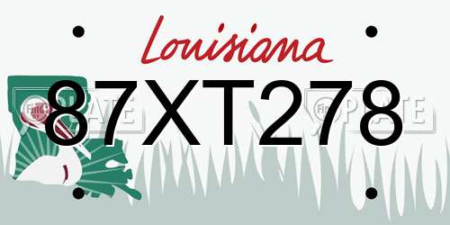 87XT278 Louisiana License Plate