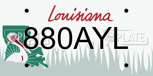 880AYL Louisiana License Plate