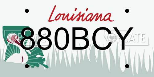 880BCY Louisiana License Plate