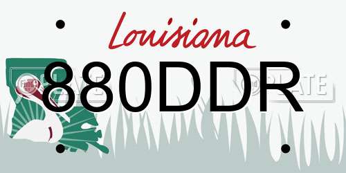 880DDR Louisiana License Plate