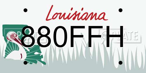 880FFH Louisiana License Plate
