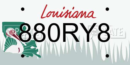 880RY8 Louisiana License Plate
