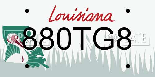 880TG8 Louisiana License Plate