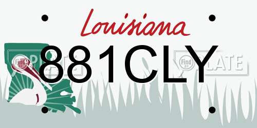 881CLY Louisiana License Plate