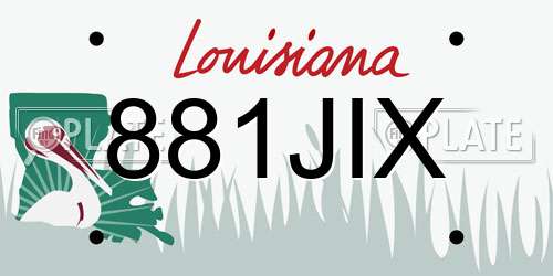 881JIX Louisiana License Plate