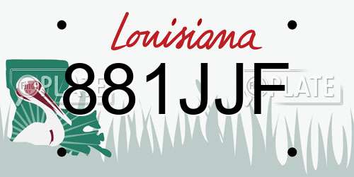 881JJF Louisiana License Plate