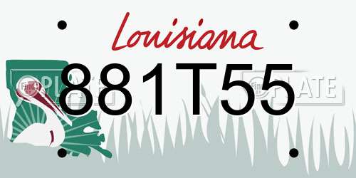 881T55 Louisiana License Plate
