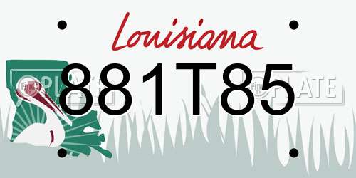 881T85 Louisiana License Plate