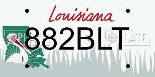 882BLT Louisiana License Plate