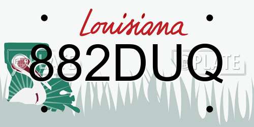 882DUQ Louisiana License Plate