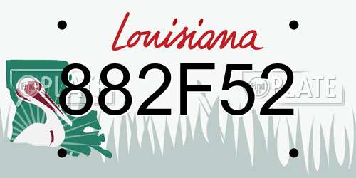 882F52 Louisiana License Plate