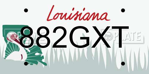 882GXT Louisiana License Plate