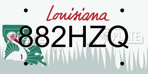 882HZQ Louisiana License Plate
