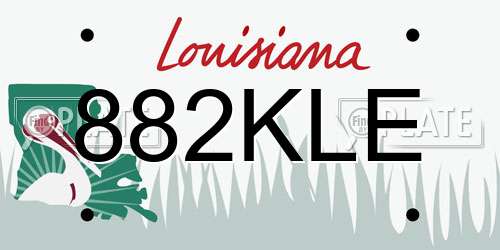 882KLE Louisiana License Plate