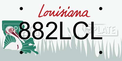 882LCL Louisiana License Plate