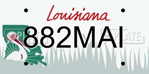 882MAI Louisiana License Plate