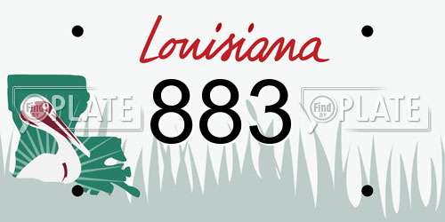 883 Louisiana License Plate