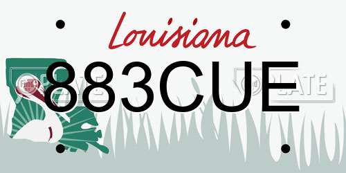 883CUE Louisiana License Plate