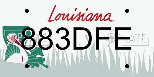 883DFE Louisiana License Plate
