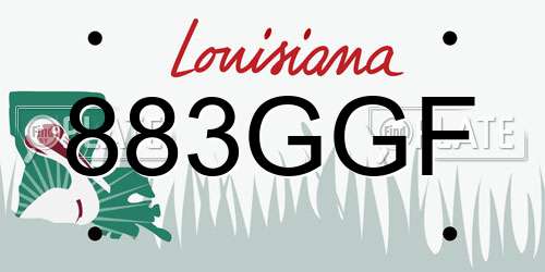 883GGF Louisiana License Plate