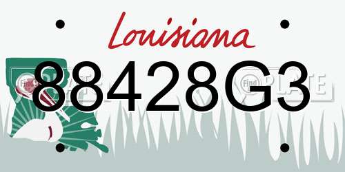 88428G3 Louisiana License Plate