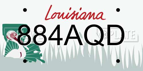 884AQD Louisiana License Plate