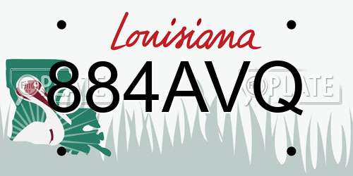 884AVQ Louisiana License Plate