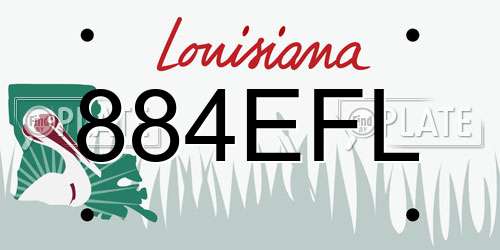 884EFL Louisiana License Plate