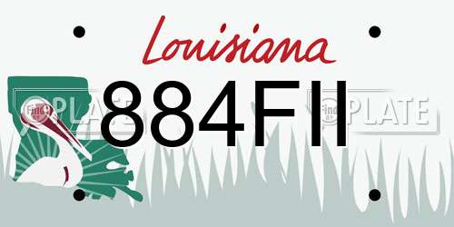 884FII Louisiana License Plate