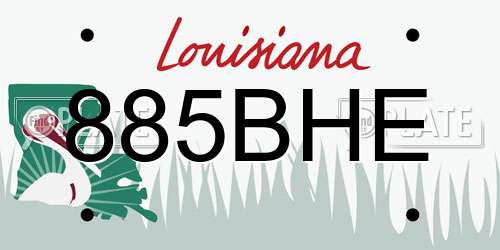 885BHE Louisiana License Plate