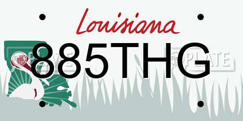 885THG Louisiana License Plate