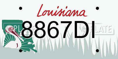 8867DI Louisiana License Plate