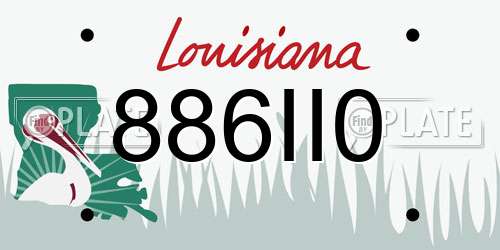 886II0 Louisiana License Plate