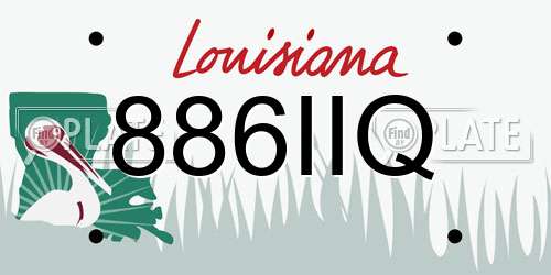 886IIQ Louisiana License Plate