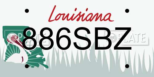 886SBZ Louisiana License Plate