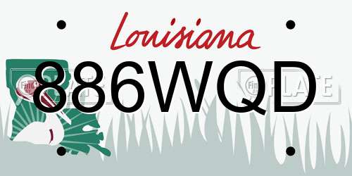 886WQD Louisiana License Plate