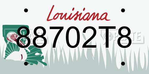 88702T8 Louisiana License Plate