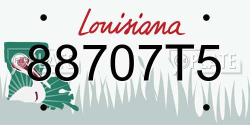 88707T5 Louisiana License Plate