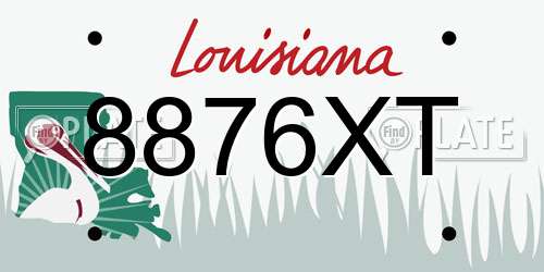 8876XT Louisiana License Plate