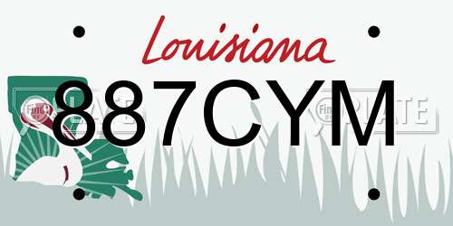 887CYM Louisiana License Plate
