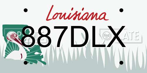 887DLX Louisiana License Plate