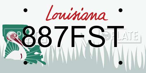 887FST Louisiana License Plate