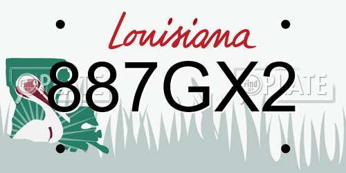 887GX2 Louisiana License Plate