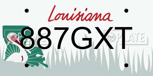 887GXT Louisiana License Plate