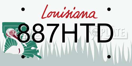 887HTD Louisiana License Plate
