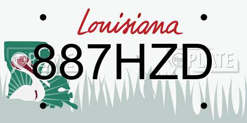 887HZD Louisiana License Plate
