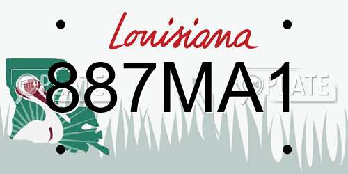 887MA1 Louisiana License Plate